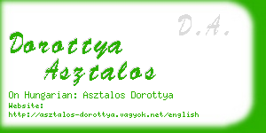 dorottya asztalos business card